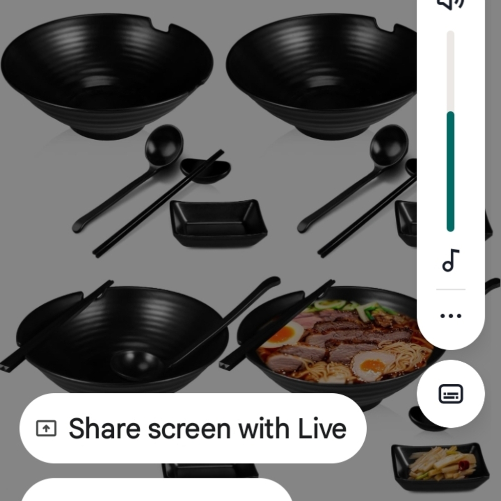 Black Nonstick Ramen Bowl Set with Chopsticks and Spoon